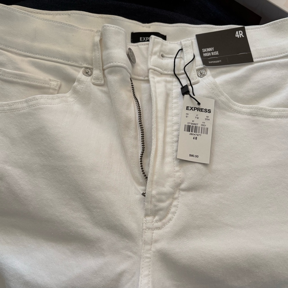 Express Women's White Skinny High-Rise Jeans - Express NWT